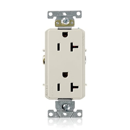 Leviton Receptacle Outlet, 20A, Light Almond, 125V 16342-T