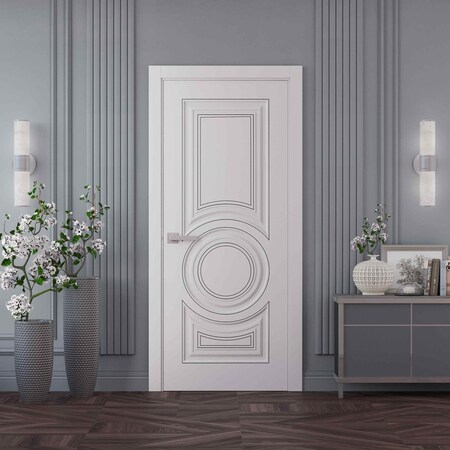 Sartodoors Slab Door Panel 42x96 inches White Solid Core Modern Interior ROYAL9855S-EMAL-4296