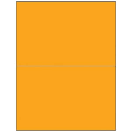 Bsc Preferred 8-1/2 x 5-1/2'' Orange Removable Rectangle Laser Labels, 200PK LL415OR