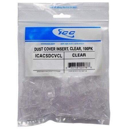 Icc DUST COVER INSERT, CLEAR, 100PK ICACSDCVCL