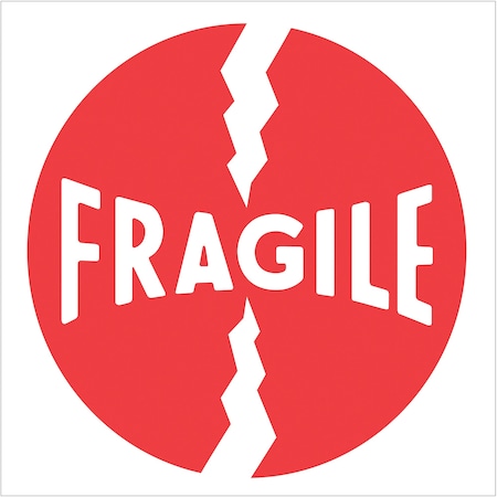 Bubblefast 4 x 4 - ''Fragile'' Circle Labels BFDL1140