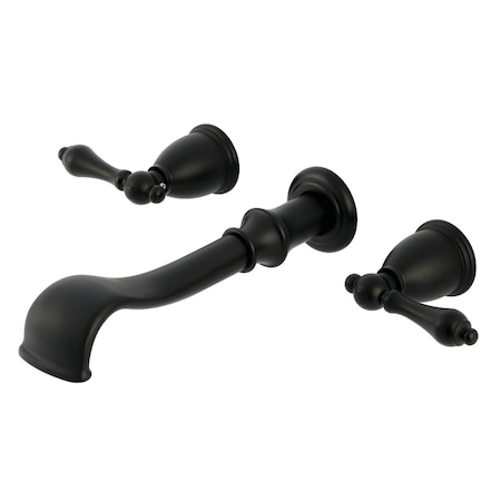 Kingston Brass Two-Handle Wall Mount Tub Faucet, Matte Black KS5020AL