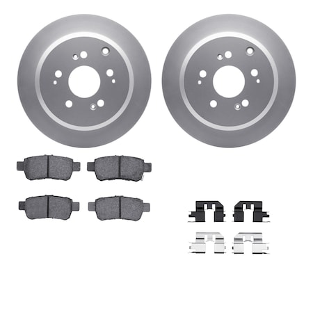 Dynamic Friction Co DFC GEOSPEC Coated Rotors with 5000 Brake Pads - Ceramic and Hardware 4512-59170