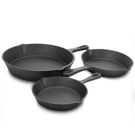 General Store Gibson Addlestone 3 Piece Preseasoned Cast Iron Skillet Set 80174.03