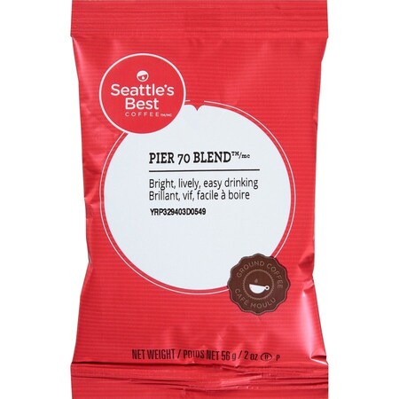 Seattles Best Coffee, Pier 70 Blend, Packet, Coffee, 2.1 oz, 72 PK 12420869