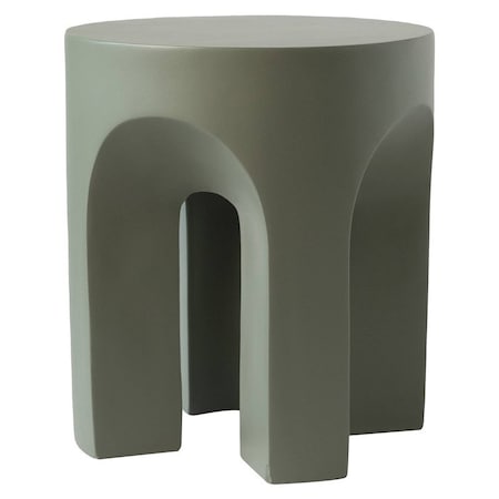 Leisuremod Crus Modern 18 in Round Fiberstone Side Table, 260 lb Capacity, Weather-Resistant, Fully Assembled CST17GR