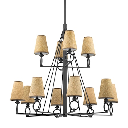 Hudson Valley Lighting Pendelton 12 Light Chandelier 44 In. Aged Iron 1744-AI