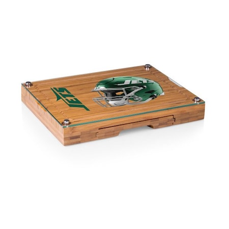Picnic Time Family Of Brands NFL New York Jets - Concerto Glass Top Cheese Cutting Board & Tools Set 919-00-505-224-2