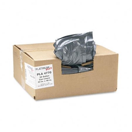 Webster Platinum Plus Can Liners Super Hexene Resin 56 Gallon 1.55mil 43 x 48 50 PLA4770