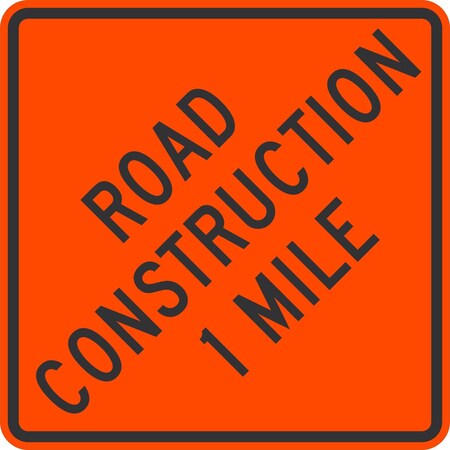 Lyle Road Construction 1 Mile, 36x36, Engineer Grade, Orange G-16096-EG_36x36