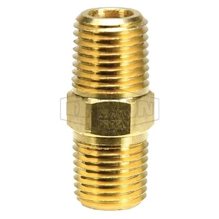 Dixon Hex Nipple, 1/4 in x 1.38 in L, Brass, MNPT 3700404CLF