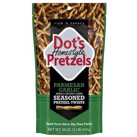 Dots Homestyle Pretzels Pretzel Twist, Parmesan Garlic, 16 oz Bag 71985