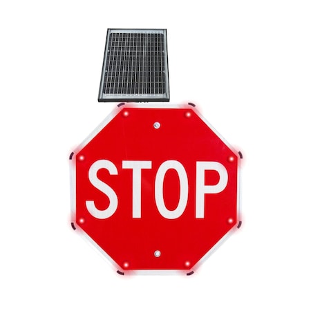 Stop-Lite LED Solar Stop Sign 24 in (ENG) SS-R1-1-2400ER