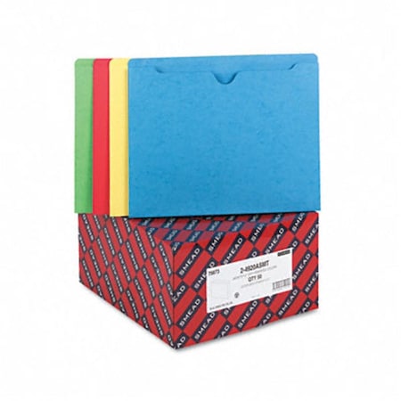 Smead File Jacket with Double-Ply Tab and 2   Expansion  Ltr  BL/GR/Red/YW  50/bx SM32899