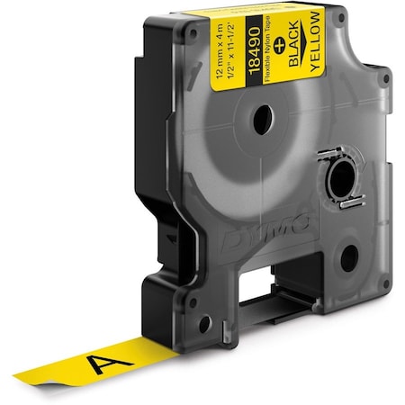 Dymo Rhino Flexible Nylon Labels, Yellow DYM18490