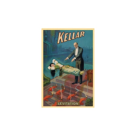 Homeroots Kellar Levitation Vintage Magic Unframed Print Wall Art 393370