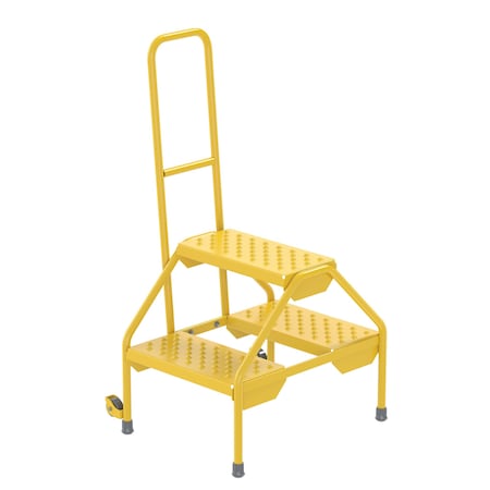 Vestil Stepladder, 2 Steps, 42 Overall Height, Steel, Yellow RLAD-P-2-Y