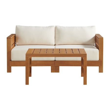 Alaterre Furniture Barton Weather-Resistant Set of 2 Outdoor Patio Furniture Set, 2-Seat Outdoor Couch, Coffee Table 80-OUTD-WD-2SOFA-S1