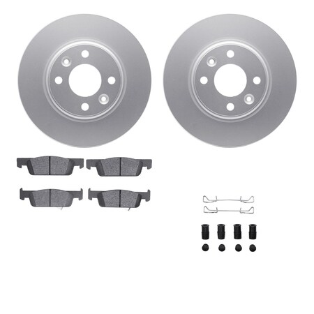 Dynamic Friction Co DFC GEOSPEC Coated Rotors with 5000 Brake Pads - Ceramic and Hardware 4512-63237