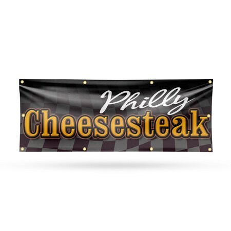 Signmission Philly Cheesesteak, 36 Inch x 96 Inch, Vinyl Banner B-96-30786