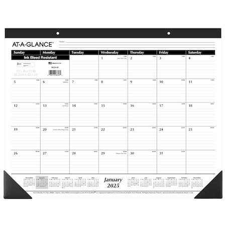 At-A-Glance Monthly Desk Pad, Horizontal SK2400