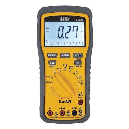 Uei Test Instruments Wireless Digital Multimeter, 1,000 V Max DC, 0 V Max AC, TRMS, 6,000 Instrument Counts, Backlit LCD DM525