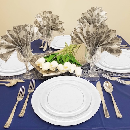 Smarty Had A Party 7 Clear Floral Round Disposable Plastic AppetizerSalad Plates 240 Plates, 240PK 727-CASE