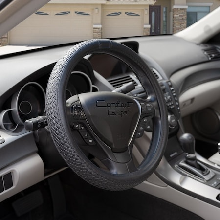 Dash Designs Comfort Grips Riata 15.5in - 16.5in Steering Wheel Cover - Black 3443BK