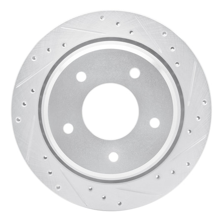 Dfc Premium Silver Drilled & Slotted Brake Rotor, Disc Brake Rotor, 631-47027R