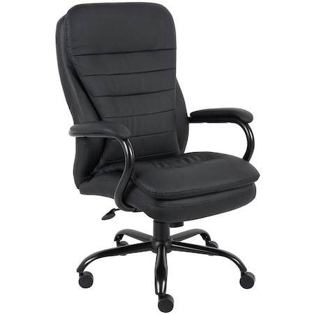 Boss Heavy Duty Double Plush Chair, Black Back, 33-1/2 in W 31" L 45-1/2" H, Fixed B991-CP