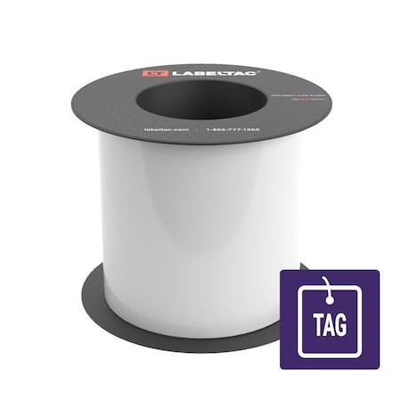 Labeltac Tear-Resistant Tag Stock 5in x 100ft LT9, White LT502TAG-C