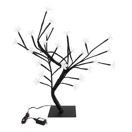 Elegani Lighted Cherry Blossom Tree - 18 in. Tabletop LED Tree with 24 White Blossoms, Warm White Lights PH-TLC-2WW