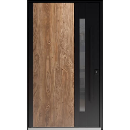 Vdomdoors Pivot Aluminum Door Axis 1163 Venezia Noce Entry Door W48xH98 Riht hand Inswing AXIS1163PEXD-VEN-W48xH98-RH-I