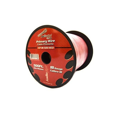 Audiopipe 18 Gauge Primary Wire, Red AP-18500RED
