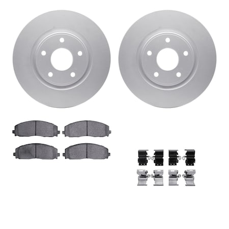 Dynamic Friction Co DFC GEOSPEC Coated Rotor- Heavy Duty Brake Pad includes Hardware 4412-40019