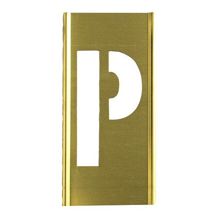 C.H. Hanson Stencil Sort-6" Brass Gothic P, Letter, Gothic Font, Brass, 1 Pieces 10016P