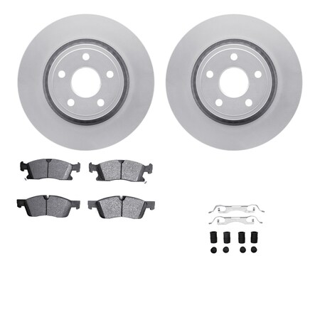 Dynamic Friction Co DFC GEOSPEC Coated Rotors with 5000 Brake Pads - Ceramic and Hardware 4512-42052