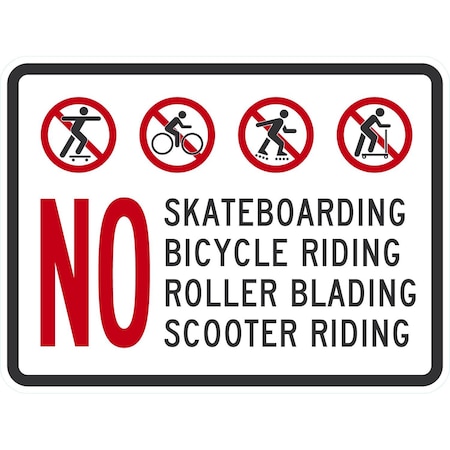 Lyle No, Skateboarding, Bicycle Riding, Roller Blading, , 24x18, Non-Reflective, White G-12126-NA_24x18
