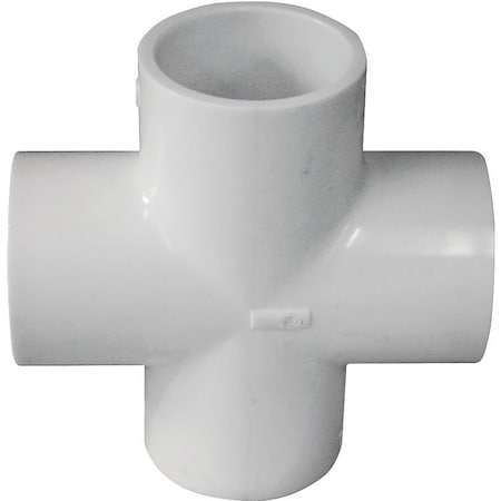 Genova LASCO Pipe Cross, 114 in, Slip, PVC, White, SCH 40 Schedule 420012BC