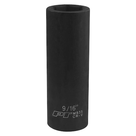 Perform Tool Socket 3/8 In Drive; 9/16 In; Standard; Deep Impact Socket; 6 Point; Chrome Vanadium Steel M935