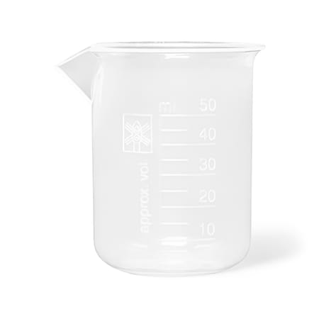 United Scientific Beakers, Wide Spout, Polypropylene, 50 mL, Autoclavable, Raised Graduations, 12 PK 11111
