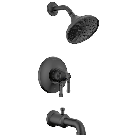 Delta Broderick 17 Series Tub Shower Trim In Matte Black T17484-BL