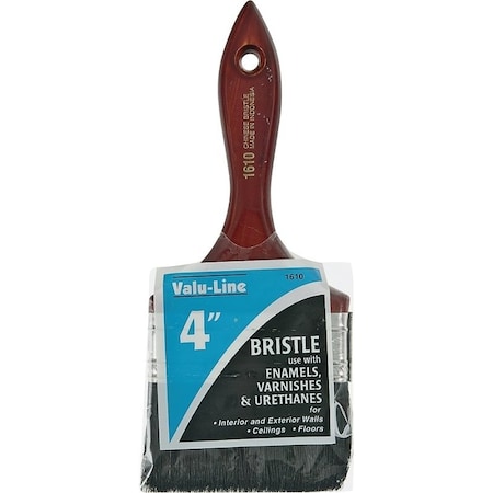 Linzer -4 Varnish/Wall Brush, 4 in W, 2-1/2 in L Bristle, China Bristle, Varnish Handle 1610