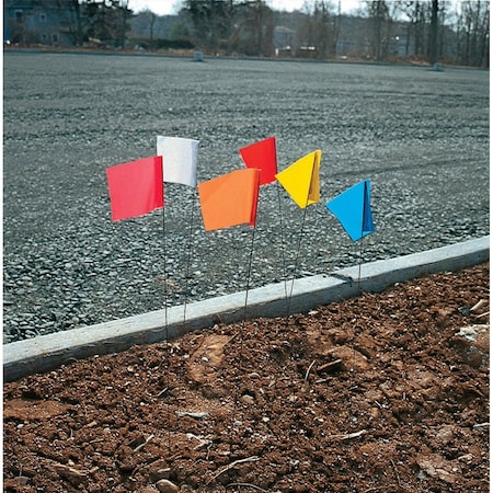 Brady Marking Flags, 5in H x 4in W x 30in L, Pack of 100 Each, Red, 100PK 98173
