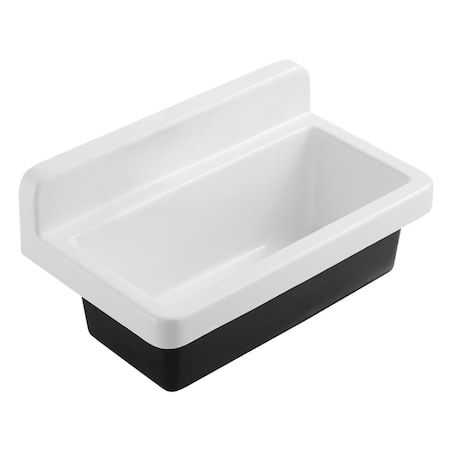 Kingston Brass 33" Cast Iron Single Bowl Wall Mount Kitchen Sink, White GCKWS331916