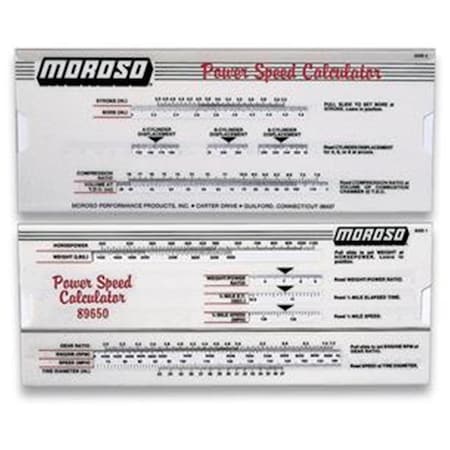 Moroso 89650 Power Speed Calculator Manual Sliding Scale M28-89650