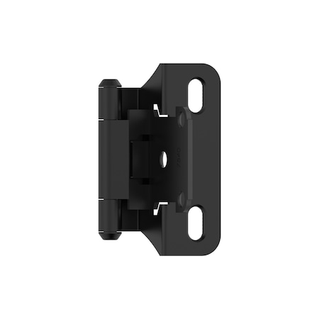 Amerock 1/4in 6mm Overlay Self Closing Partial Wrap Matte Black Cabinet Hinge, 1 Pair BPR7566FB