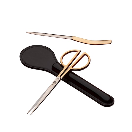 Kings County Tools 3-Piece Letter Opener Envelope Slitter & Desk Scissors Set with Leather Case Office Desk Accessories GW65S01-23