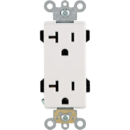 Leviton Decora Plus 20A White Residential Grade 5-20R Duplex Outlet R82-16352-0WS