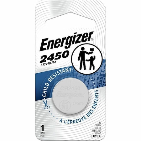Energizer Coin Cell Battery, 2450, Lithium, 3 Volts ECR2450BP